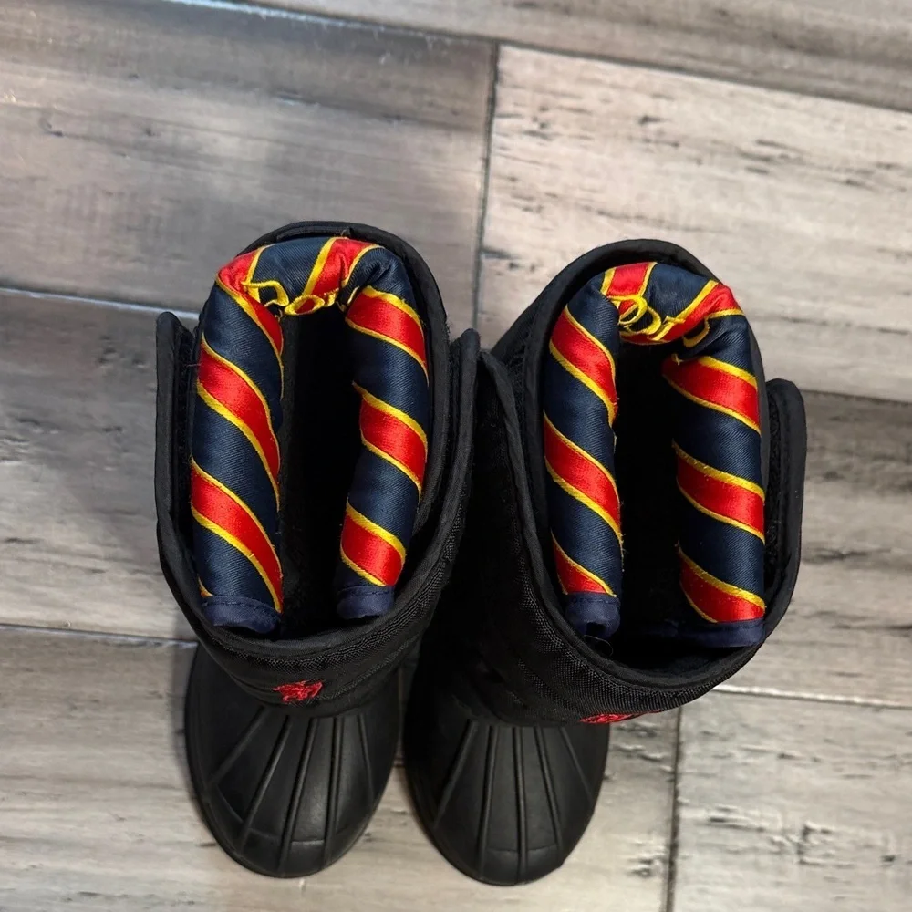 Polo by Ralph Lauren Black Kids Winter Boots with Red Logo